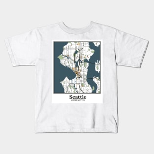 Seattle City Map Poster Kids T-Shirt